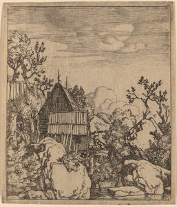 Muž na malém dřevěném mostě, pravděpodobně c. 16451656. od Allart van Everdingen
