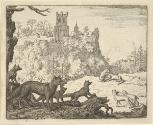 Renard odchází s jezevcem, 1650-75. od Allart van Everdingen