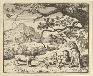 Renard dostává novou citaci od jezevce, 1650-75. od Allart van Everdingen