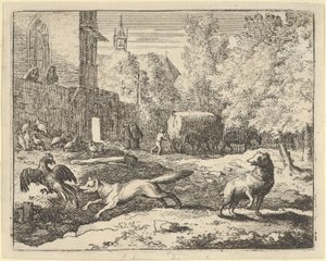 Renard chce najít kohouta, 1650-75. od Allart van Everdingen