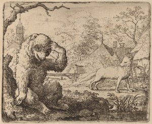 Reynard zesměšňuje žalostného medvěda, pravděpodobně c. 16451656.