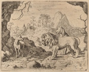Reynard Promises to Reveal the Hidden Treasure, pravděpodobně c. 16451656. od Allart van Everdingen