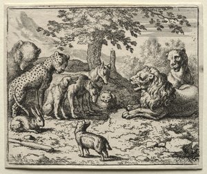 Reynard the Fox: Lions Council. od Allart van Everdingen
