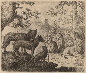 Reynardovi příbuzní se za něj přimlouvají, pravděpodobně c. 16451656. od Allart van Everdingen
