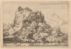 Řeka na úpatí vysoké skály, pravděpodobně ca. 16451656. od Allart van Everdingen