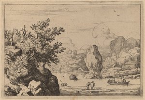 Skála uprostřed řeky, pravděpodobně c. 16451656. od Allart van Everdingen