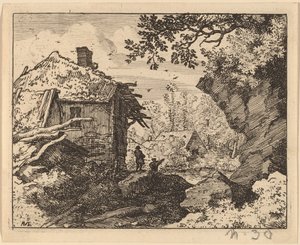 Slaměná chýše při pohledu zezadu, pravděpodobně cca. 16451656. od Allart van Everdingen