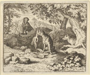Jezevec spěchá varovat Renarda před lvím úmyslem, 1650-75. od Allart van Everdingen