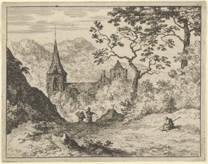 Kostel v údolí, 17. století. od Allart van Everdingen