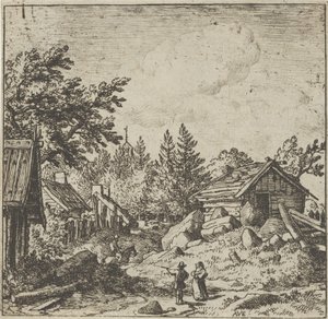Hamlet na montainous Ground, 17. století. od Allart van Everdingen