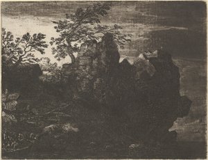 Velká skála u řeky, 17. století. od Allart van Everdingen