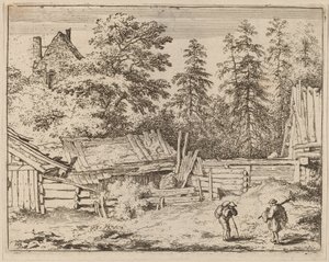 Tři chalupy, pravděpodobně cca. 16451656. od Allart van Everdingen