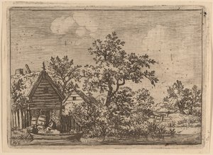Dva sudy před chalupou, pravděpodobně c. 16451656. od Allart van Everdingen