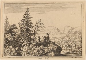 Dva muži na kopci, pravděpodobně c. 16451656. od Allart van Everdingen