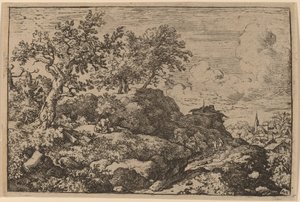 Dva rolníci sedící na kopci, pravděpodobně c. 16451656. od Allart van Everdingen