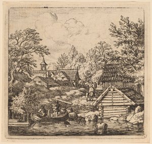 Vykládání člunu, pravděpodobně c. 16451656. od Allart van Everdingen