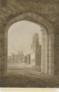 Dudley Castle - The Keep: červená-sépiová kresba, 8. června 1843