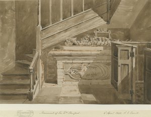 Handsworth – Památník sira Williama Stanforda: sépiová kresba, 6. dubna 1842