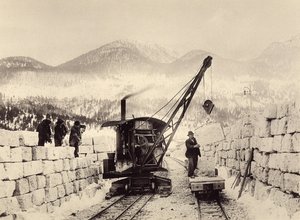 Stavba Worcheinerových tunelů, zahájená v roce 1897. foto 1905 (foto) od Alois Beer