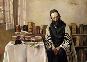 Rabín ve své pracovně od Alois Heinrich Priechenfried