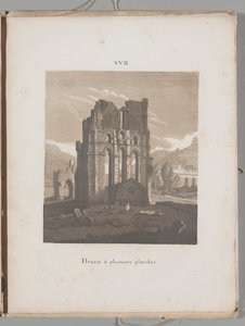 Umění litografie: Zřícenina italského kostela, deska XVII