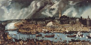 Přístav Sevilla, kolem roku 1590 od Alonso attr. to Sanchez Coello