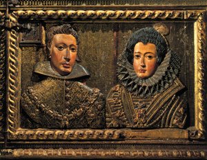 Portrét Filipa II., reliéf od Alonso de Mena