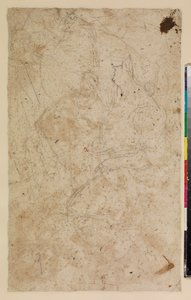 Figurální studie s klečící ženou z profilu, verso, 17. století od Alonso del Arco
