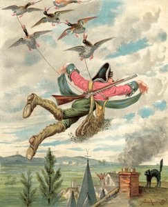 Dobrodružství barona Munchausena (chromolitho)