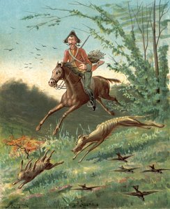 Dobrodružství barona Munchausena (chromolitho) od Alphonse Adolphe Bichard