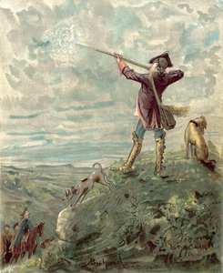 Dobrodružství barona Munchausena (chromolitho) od Alphonse Adolphe Bichard