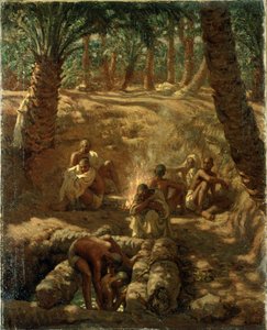 Berbeři u studny Oasis (olej na plátně) od Alphonse Etienne Dinet