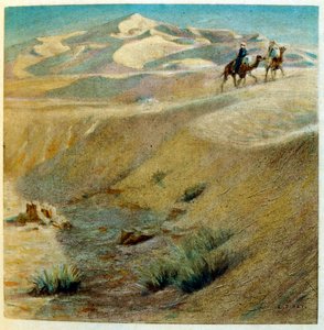 Dinetova ilustrace z knihy "Mirages" Scény z arabského života. 1906. Knihu Mirages, Scenes De La Vie Arab ilustroval Etienne Dinet s komentářem Silmana Ben Ibrahima Bamera. Nasreddine Dinet se narodil jako Alphonse-Etienne Dinet; (1861-1929) byl fren od Alphonse Etienne Dinet
