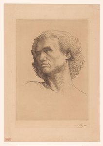 Hlava muže od Alphonse Legros (signed by artist)