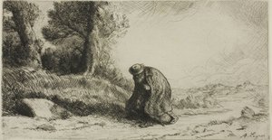 Tulák jdoucí po uličce od Alphonse Legros