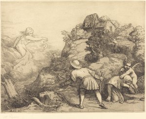 Alegorie rolníka a štěstí Sedlák a štěstí: Alegorický předmět. od Alphonse Legros