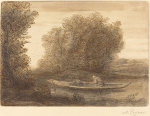 Ohyb v řece Un coin de riviere. od Alphonse Legros