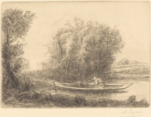 Ohyb v řece Un coin de riviere. od Alphonse Legros