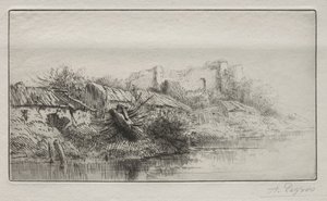 Opuštěná vesnice od Alphonse Legros