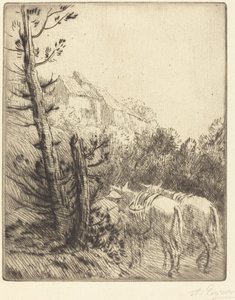 Farma na Hillside od Alphonse Legros