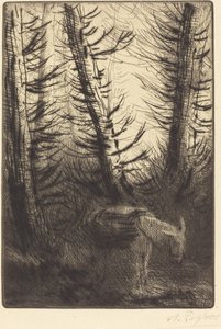 Farmář a jeho osel od Alphonse Legros