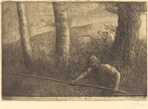 Rybář s obručemi (La peche a la trouble) od Alphonse Legros