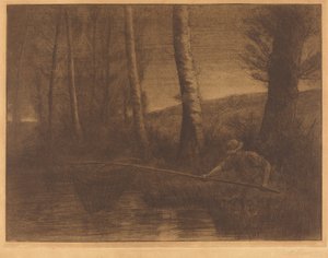 Rybář s Hoop-net La peche a la trouble. od Alphonse Legros