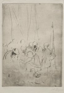 Rybáři na molu v Boulogne. od Alphonse Legros