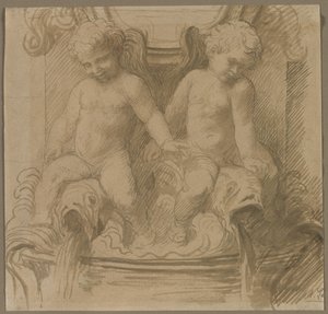 Fontána s delfíny Putti, poslední polovina 19. století. od Alphonse Legros