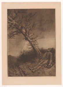 Mrtvý starý muž pod stromem Le mort du Vagabond od Alphonse Legros