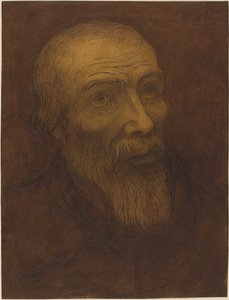 Hlava holohlavého muže s plnovousem od Alphonse Legros