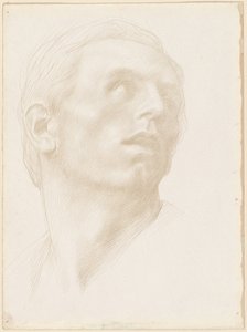 Hlava muže hledícího vpravo, 90. léta 19. století. od Alphonse Legros