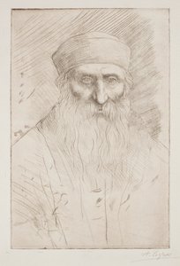 Hlava muže s dlouhým plnovousem od Alphonse Legros