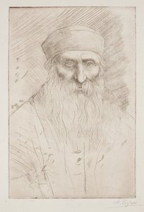 Hlava muže s dlouhým plnovousem. od Alphonse Legros